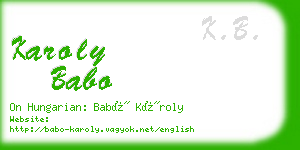 karoly babo business card